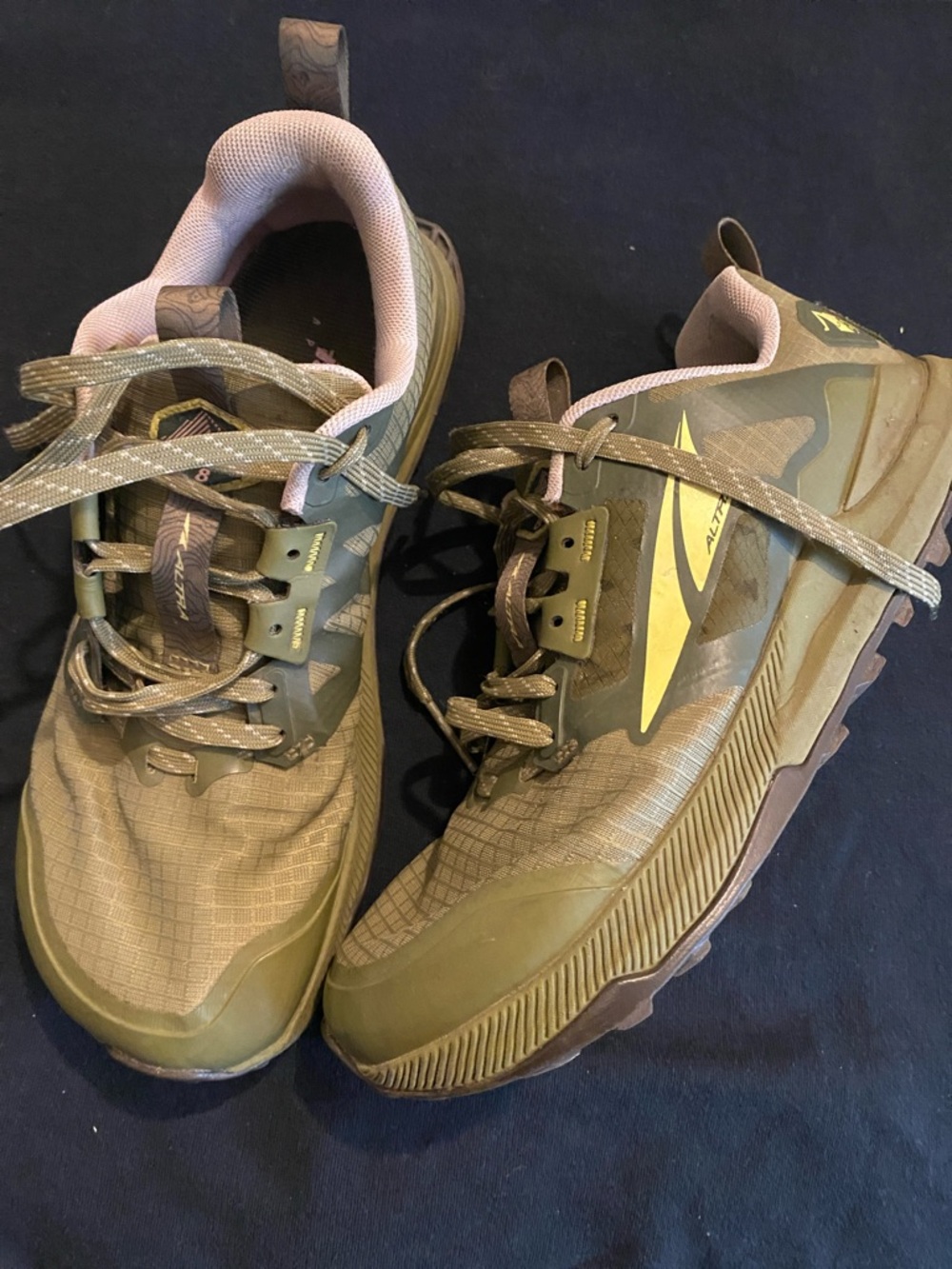 Altra women’s Olive Green Trail Runners with Pink Lining